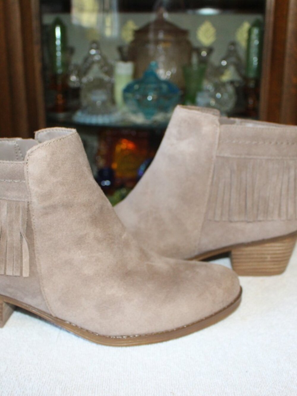 NWOT Naturalizer ankle leather fringe boot women's 9 1/2 ww - Picture 10 of 10